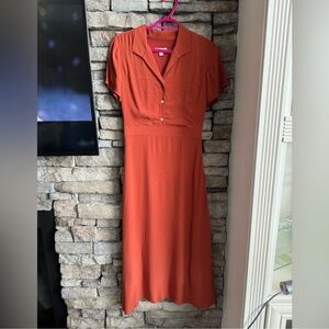 Frank and Oak rust orange dress
